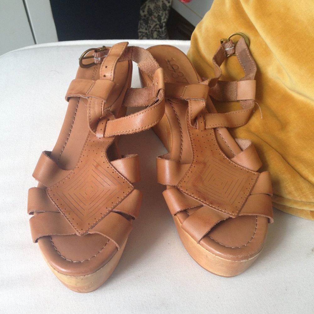 Leather Wood Madewell Wedges - Picture 2 of 8